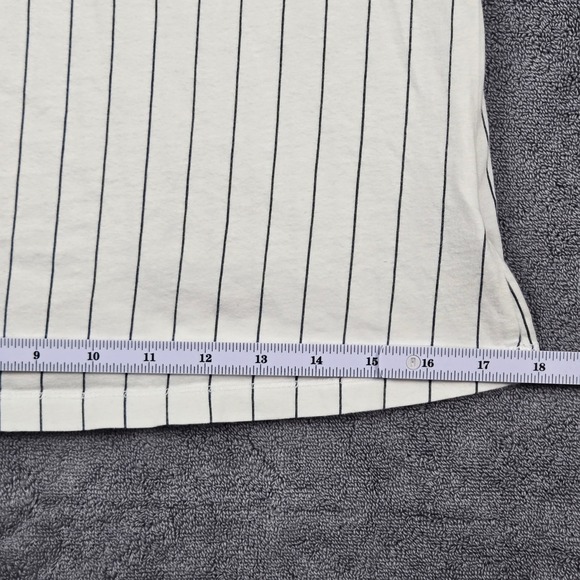 New Era Tampa Bay Rays Tank Top Womens S Cream Pinstripe Excellent Henley MLB - Picture 7 of 11